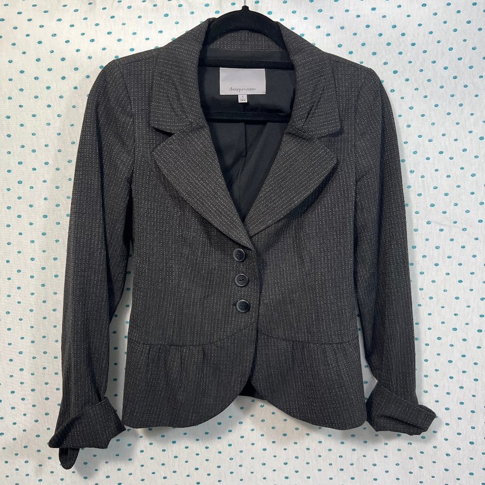 Classiques Entier Gray V-Neck 3 Button Collared Blazer